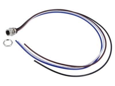 Conector M12 soclu mamă 4 pini 16A 63V IP67 drept cablu 0.5m LUTRONIC foto