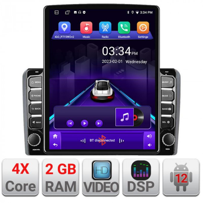 Navigatie dedicata Iveco Daily 2007-2014 K-daily ecran tip TESLA 9.7&quot; cu Android Radio Bluetooth Internet GPS WIFI 2+32 DSP Qua CarStore Technology