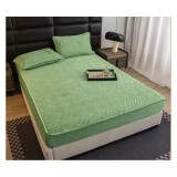 Cumpara ieftin Husa de Pat Tricot cu Elastic + 2 Fete de Perna pentru Pat Dublu VERDE DESCHIS - ION27