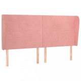 Cumpara ieftin Tablie de pat cu aripioare, roz, 203x23x118/128 cm, catifea