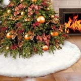 Fusta covor blanita alba pentru brad de craciun diametru 120 cm pufoasa aspect zapada
