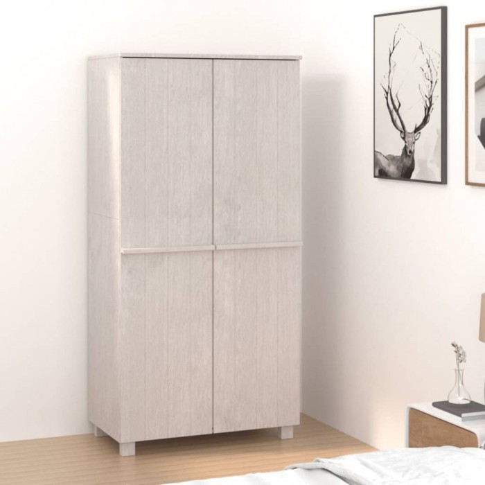 vidaXL Dulap haine &bdquo;HAMAR&rdquo;, alb, 89x50x180 cm, lemn masiv de pin