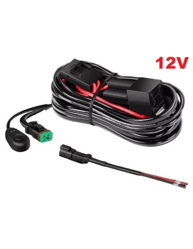 Cablaj cu buton si releu 12V pentru 1 proiector led/led bar pana la 288W