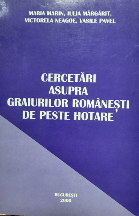 Maria Marin- Cercetarea graiurilor romanesti peste hotare (Maramures, Moldova)