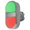 Comutator dublu 22mm roșu/verde