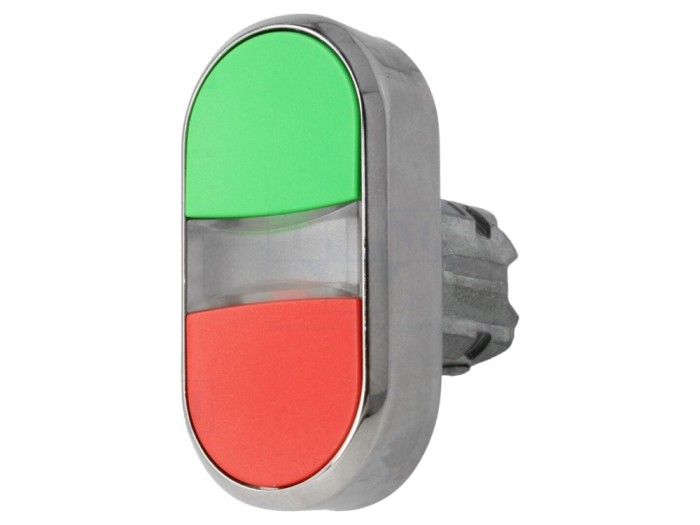 Comutator dublu 22mm roșu/verde