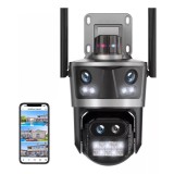 Camera de Supraveghere WiFi, Bluetooth, TSS-P12-8 ,Ultra HD, 4 Lentile, Unghi Larg, Zoom 8X, Night Vision,Sirena, Audio Bidirectional