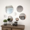 Set oglindă de perete, 7 piese, sticlă, rotundă