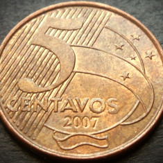Moneda 5 CENTAVOS - BRAZILIA, anul 2007 * cod 203