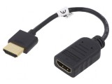Cablu HDMI 2.0 0,1m Negru, Goobay