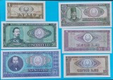 ROMANIA SET BANCNOTE 1966 1,5, 10, 25,50,100 LEI STARE AUNC UNC 25 LEI CU SERIE A SI 5 LEI CU SERIE B