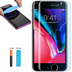 Folie sticla tempered glass nytroGel iPhone 8 Plus UV cu Gel Lichid Clear foto