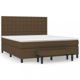 Cumpara ieftin Pat continental cu saltea maro inchis 180x200cm material textil