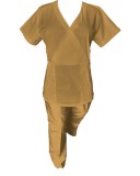 Costum Medical Pe Stil, Bej cu Elastan, Model Marinela - 2XL, S