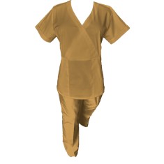 Costum Medical Pe Stil, Bej cu Elastan, Model Marinela - 3XL, M
