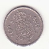 Spania 5 pesetas 1975 (78 &icirc;n stea) -Juan Carlos I., Europa, Cupru-Nichel