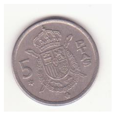 Spania 5 pesetas 1975 (78 în stea) -Juan Carlos I.