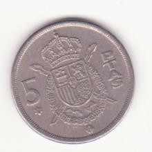 Spania 5 pesetas 1975 (78 &icirc;n stea) -Juan Carlos I.