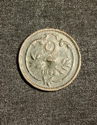 Moneda 2 heller 1893 Austria foto