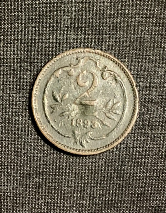 Moneda 2 heller 1893 Austria