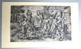 Pieter Bruegel cel Batrȃn &ldquo;Rvsticorum Afflictio&rdquo; gravura veche cca 1560-1590