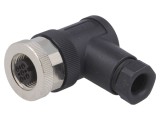 Conector M12 mamă 5 pini, 60V, IP67, unghi 90&deg; - TE Connectivity