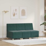VidaXL Unitate Sofa Modulară Fără Brațe 3 pcs Verde &icirc;nchis