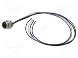 Conector 7/8 tată 4 pini drept IP67 cu cabluri LUTRONIC 0,5m