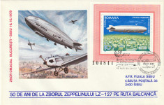 Romania 1979,Aviatie,Plic ocazional,ZEPPELIN , Zbor Omagial deasupra Balcanilor foto