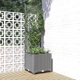 vidaXL Jardinieră Grădină cu Spalier Gri 40x40x136cm PP Ghiveci Flori Plante Cățărătoare