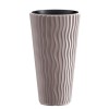 Ghiveci Decorativ Rotund Inalt Cafeniu Sandy Slim 39x70.8 cm, 45L Exterior / 18L Interior, Gradina, Terasa, Balcon, Prosperplast