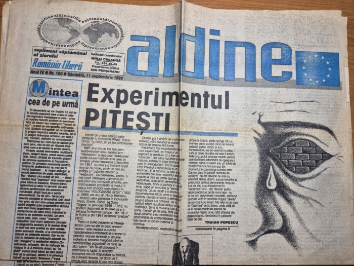 ziarul aldine 11 septembrie 1999 - experimentul pitesti