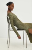 Answear Lab rochie culoarea verde, midi, mulată
