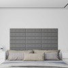 VidaXL Panouri perete 12 buc. gri 60x15 cm, piele ecologică, 1,08 m&sup2;