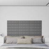 VidaXL Panouri perete 12 buc. gri 60x15 cm, piele ecologică, 1,08 m&sup2;