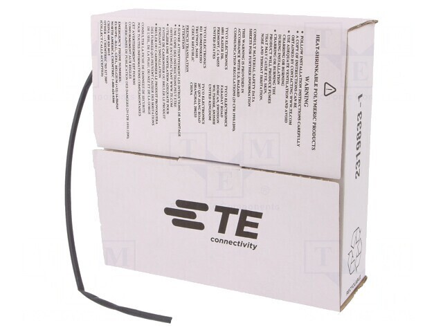 Manşon termocontractabil 3,2mm negru 10m