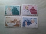 Serie mica Brazilia 1980 Papa Ioan Paul II , 4 valori ( din 5val.), Nestampilat