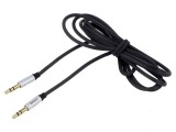 Cablu Jack 3,5mm mufe ambele părți 1,5m negru textil, Baseus