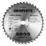 Disc fierastrau vidia Graphite 315 x 30 mm, 40 dinti, pentru lemn