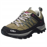 Pantofi Trekking Dama CMP Rigel, Confort Superior, Grip EVA-TPU, Impermeabili, Design Sportiv Verde,, 38, Piele intoarsa
