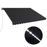Cumpara ieftin Copertina manuala cu LED solar 4,5 x 3 m Antracit