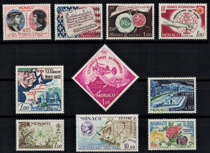 MONACO 1962 - An complet, serii complete MNH (4 imagini)