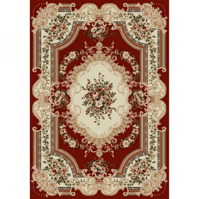Covor Model Lotos 503-220, Marime 60 x 110 cm, Rosu, Inaltime Fir 8 mm, Antialergic, Polipropilena, Living, Dormitor, Sufragerie, Birou foto
