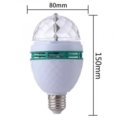 Bec rotativ, LED, Soclu E27, 3 W, Adaptor pentru priza , Alb foto