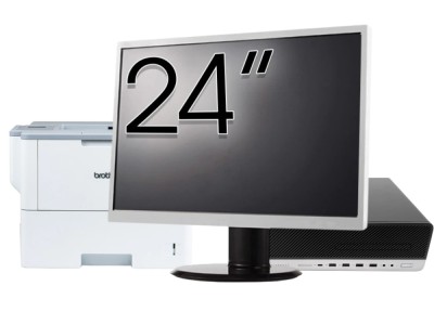 Pachet Calculator Second Hand HP EliteDesk 800 G5 SFF, Intel Core i5-9500 3.00-4.40GHz, 8GB DDR4, 256GB SSD + Monitor 24&amp;amp;quot; &amp;amp; Imprimanta Brother HL foto