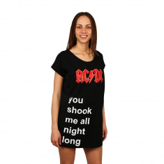 Tricou camasa noapte AC/DC Shook Me negru foto