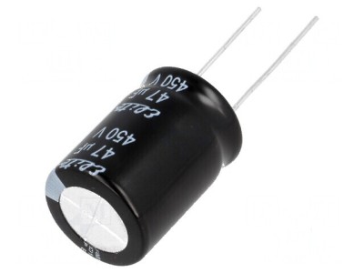 Condensator electrolitic THT 47uF 450V &amp;Oslash;18x31,5mm &amp;plusmn;20% foto