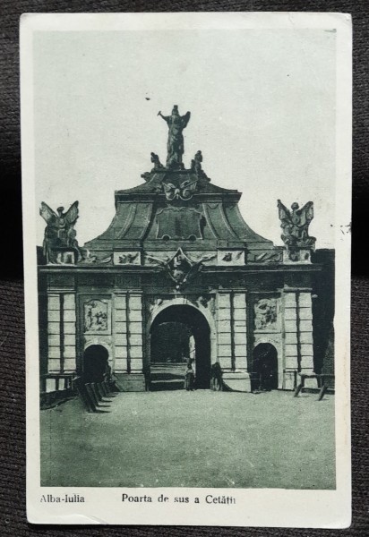 Carte postala, lba Iulia Poarta de Sus a Cetatii, 1925