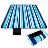 Patura pentru picnic sau plaja, cu folie izolatoare si maner, 200x200cm, alb albastru Household NewTrend