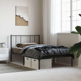 VidaXL Cadru de pat metalic cu tăblie, negru, 75x190 cm 352470